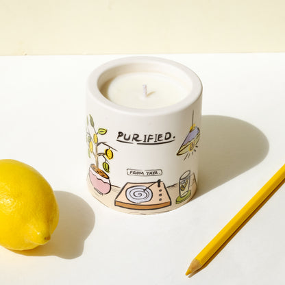 Purified Essential Oil Candle | 100% Natural | Handmade | 40hrs Burn Time