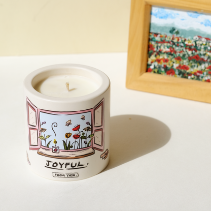 Joyful Essential Oil Candle | 100% Natural | Handmade | 40hrs Burn Time