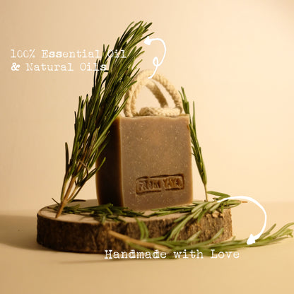 Rosemary & 100% Coconut Oil Bar - Stimulating | All Natural Handmade Soap Bar | 150g